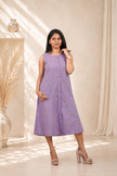 Everyday Printed Dress ( Lavender )