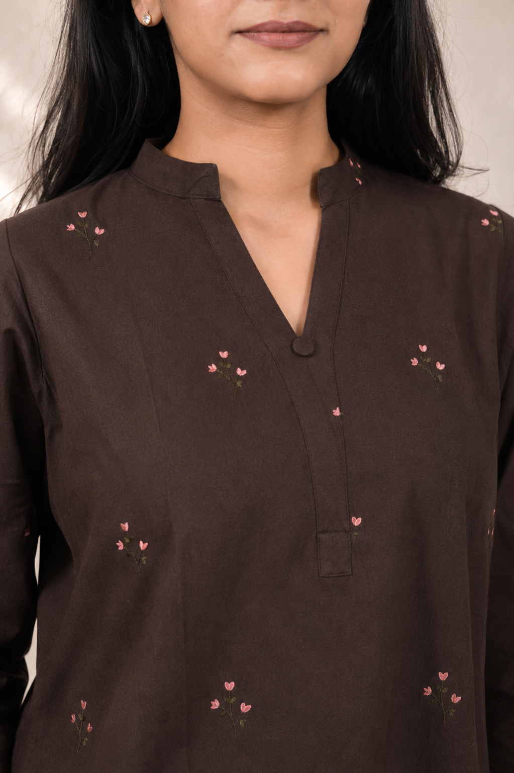 Printed Cotton Co-ord Set ( Brown )