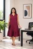 Minimal Sleeveless Dress ( Maroon )