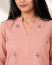 Printed Cotton Co-ord Set ( Peach )
