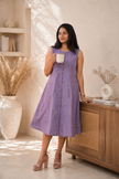 Everyday Printed Dress ( Lavender )