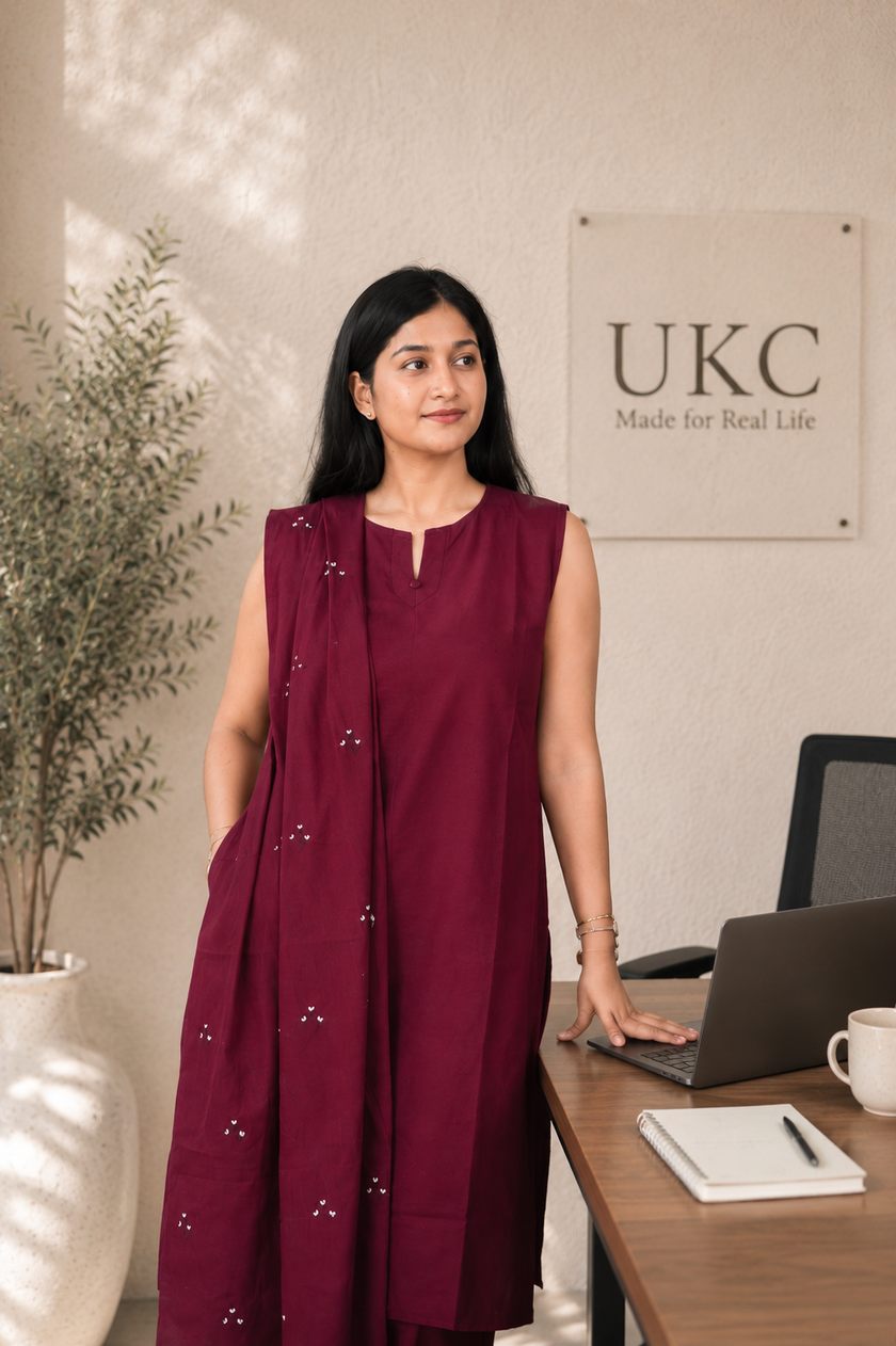 Classic Dupatta Set ( Maroon )