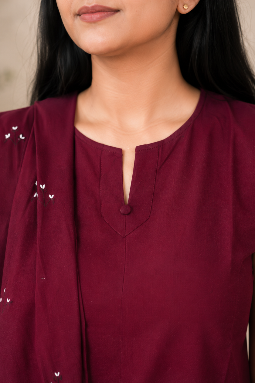 Classic Dupatta Set ( Maroon )
