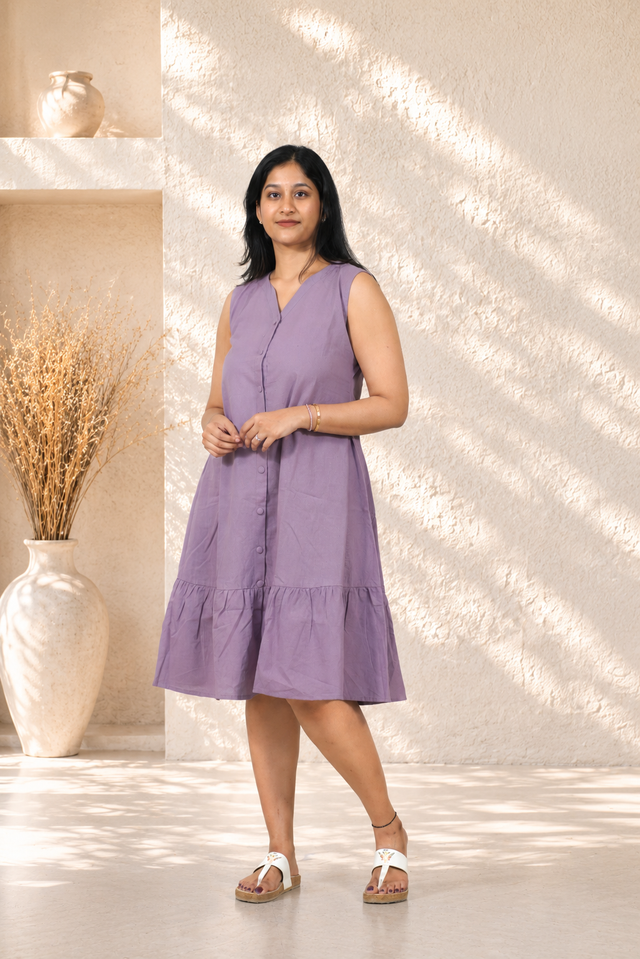 Minimal Sleeveless Dress ( Lavender )