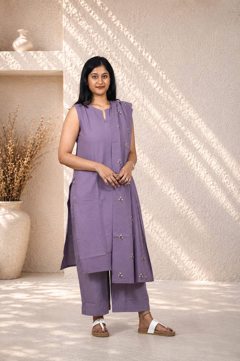Classic Dupatta Set ( Lavender )