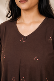 Printed Cotton A-Line Kurta Set ( Brown )