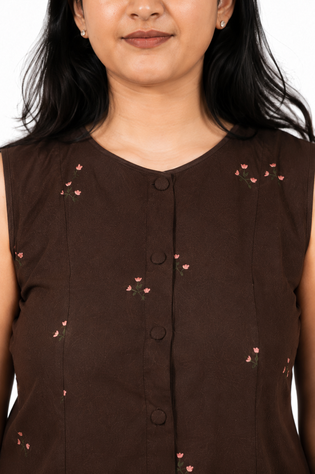 Everyday Printed Dress ( Brown )