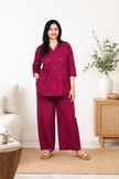 Printed Cotton Co-ord Set ( Maroon )