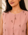 Everyday Printed Dress ( Peach )