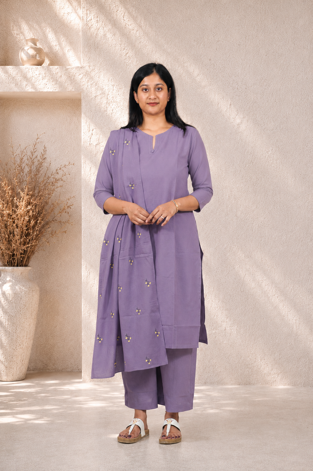 Classic Dupatta Set ( Lavender )